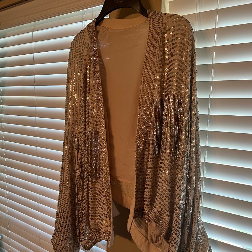 Women’s Free People Valencia Beaded Sequins Jacket size Large